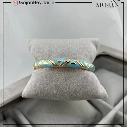 دستبند زنانه بنگل با طرح میناکاری شیک و ظریف کد bg10031