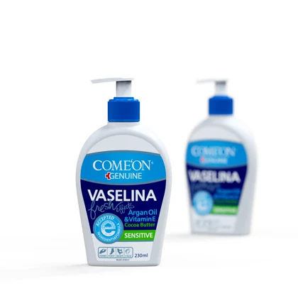 کرم مرطوب‌کننده دست و صورت وازلین کامان مناسب انواع پوست حجم 230 میلی‌لیتر