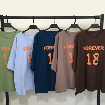 تیشرت لانگ باکسی زنانه طرح FOREVER18