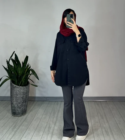 مانتو جین رنگی چشمه