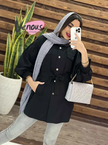 مانتو چهار جیب آستین پفی