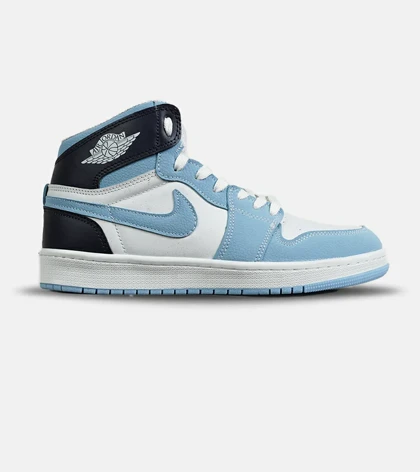 کفش کتانی ساق‌دار مردانه و زنانه سفید آبی NIKE jordan 1 مدل 8046