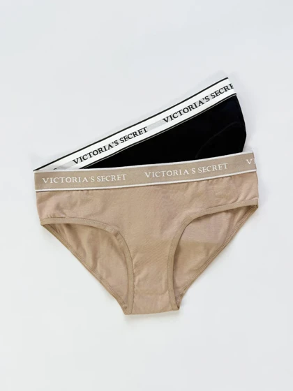 شورت اسلیپ زنانه نخ پنبه کمر کش ساده بسته 2 عددی ویکتوریا سکرت Victoria's Secret