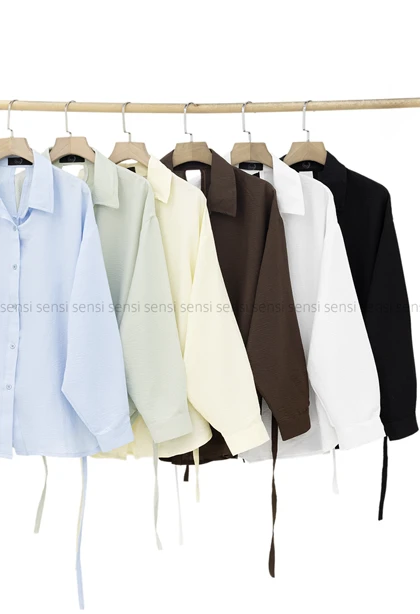 شومیز کمربندی پشت‌باز کد1006311