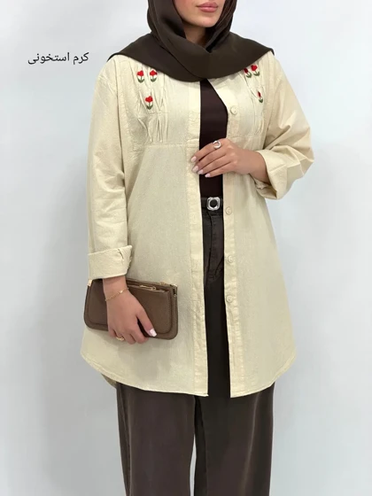 مانتو لینن گلدوزی ملیکا 1