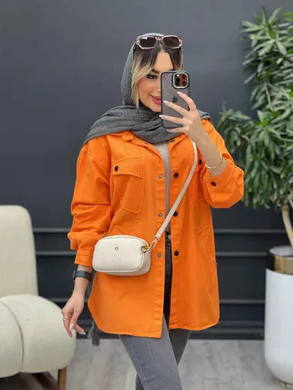 مانتو کتان مداد رنگی