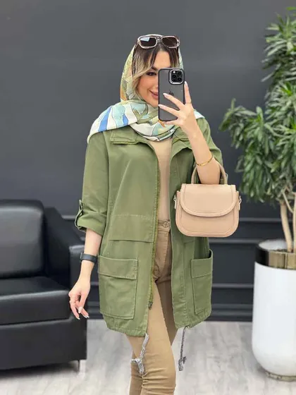 مانتو جلو زیپ پایین گت