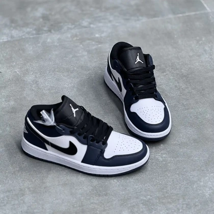 کفش نایک ایر جردن وان لو سفید سرمه ای Nike Air Jordan 1 Low White Navy