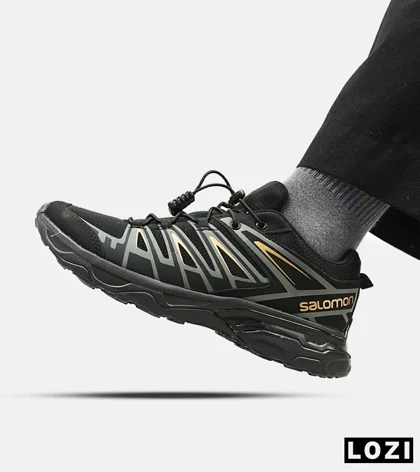 کفش کتانی بزرگ پا مشکی طلایی سالومون Salomon X ULTRA