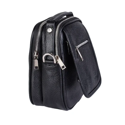 کیف دوشی چرم دو زیپ مردانه