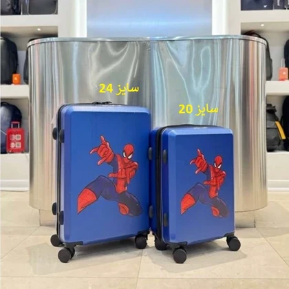 چمدان کودک مرد عنکبوتی سایز 24 رنگ مشکی