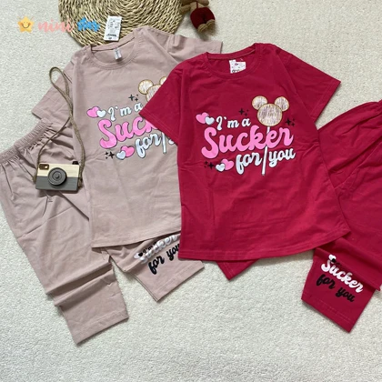 تیشرت ساپورت دخترانه مدل میکی آبنباتی 5 تا 15 سال