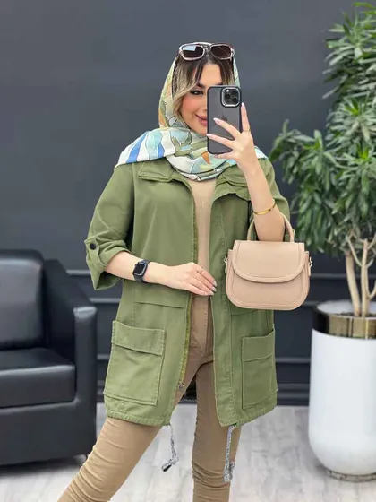 مانتو جلو زیپ پایین گت