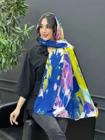 شال حریر نخ آبرنگی