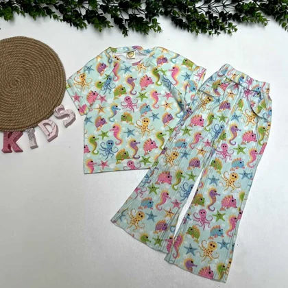 تیشرت شلوارراحتی دخترانه بوت کات