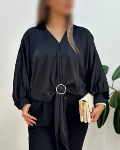 شومیز مزونی ساتن جلوگره