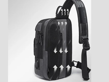 کوله پشتی تک بند یو اس بی دار 8 لیتری بنج BANGE BG-7086 Men Chest Bag Single Shoulder Bag