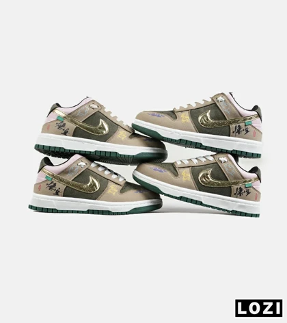 کفش کتانی مردانه و زنانه کرم سبز طلایی نایک NIKE Dunk Low Remastered