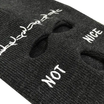 ماسک کلاه اسکی بافتنی مدل چشمی گنگستری طرح NOT NICE