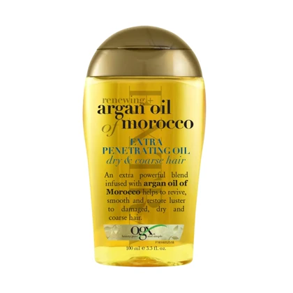 روغن مو تغذیه‌کننده و درخشان‌کننده او جی ایکس, Argan Oil of Morocco Extra مناسب برای همه موها حجم 100 میلی‌لیتر