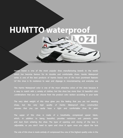کفش کتانی مردانه و زنانه سفید مشکی مدل HUMTTO waterproof