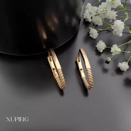 گوشواره زنانه بیضی طرح دار ژوپینگ