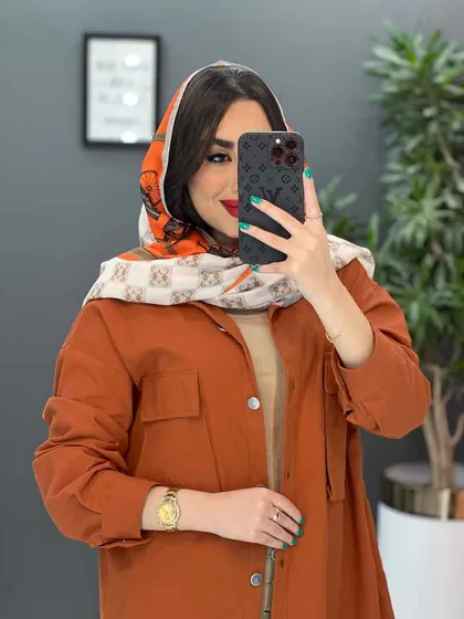 مانتو لینن دکمه فلزی جیب پاکتی