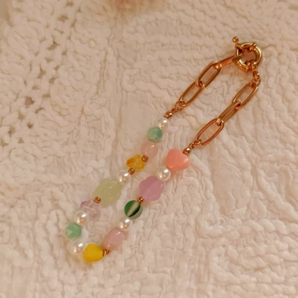 دستبند سنگی رنگی