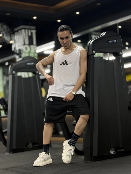 رکابی نخ پنبه حلقه‌ای آدیداس ADIDAS سفید