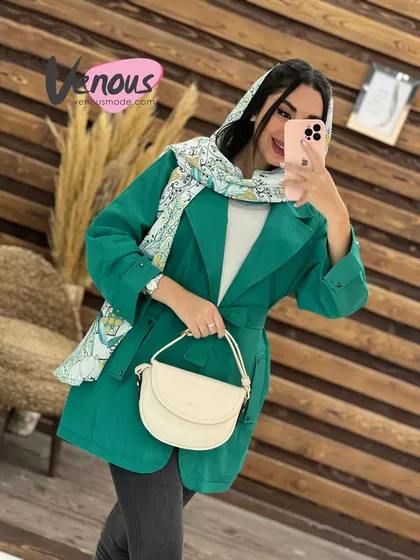 مانتو لینن جیب پرچی