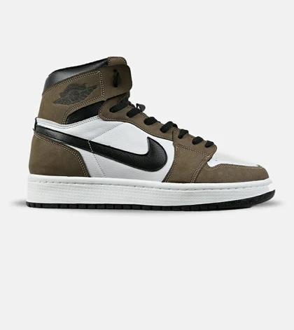 کفش کتانی ساق‌دار مردانه و زنانه قهوه ای NIKE jordan 1 مدل 7685