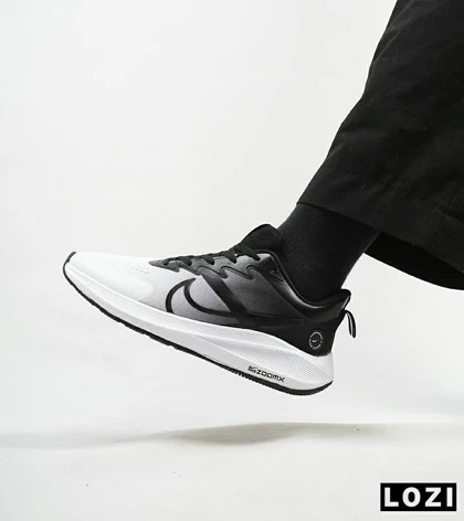 کفش کتانی مردانه سفید بادمجانی NIKE AIR zoomx