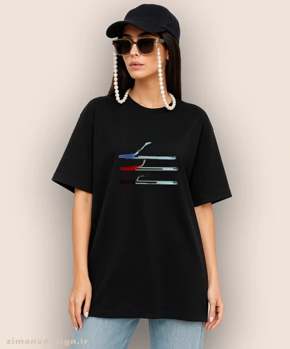 تیشرت لش مردانه و زنانه نوستالژی طرح خودکار جویده شده