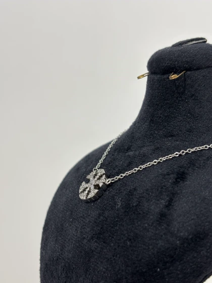 گردنبند نقره زنانه دونه برفی نگینی 989