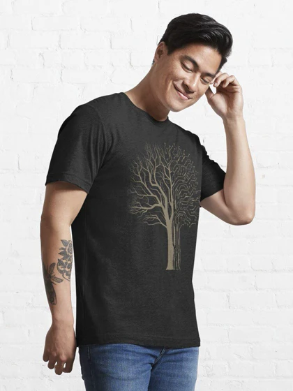 تیشرت با طرح Digital Tree سایبر پانک