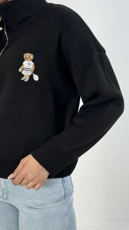 بلوز بافت نیم زیپ TEDDY کد 1500222