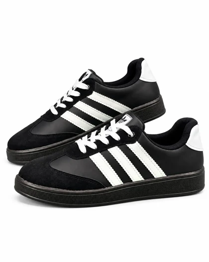 کفش کتانی زنانه مدل ونس سامبا مشکی خط سفید ADIDAS SAMBA