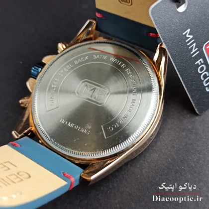 ساعت مچی مردانه اورجینال موتور ژاپنی برند مینی فوکوس سه موتور مدل Mf0130G.03 بند چرم