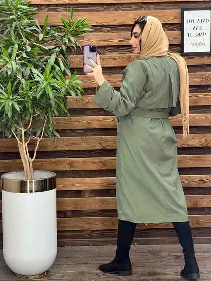 بارانی بلند یقه دوبل