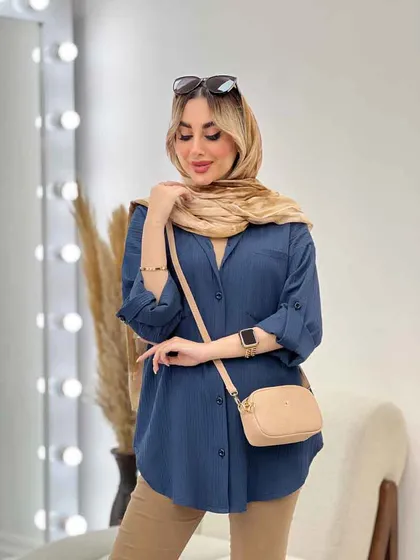 شومیز کراش آستین بند دار