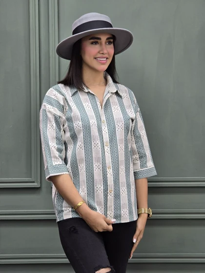 مانتو جلو دکمه زنانه کد 4030149