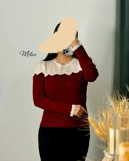 بلوز بافت دانتل دار