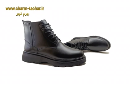نیم بوت مردانه لوفر بندی بغل زیپ‌دار چرم طبیعی si186