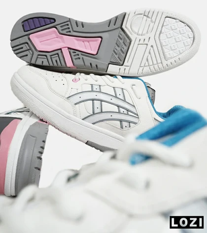 کفش کتانی مردانه سفید آبی ASICS TIGER RUNNER II