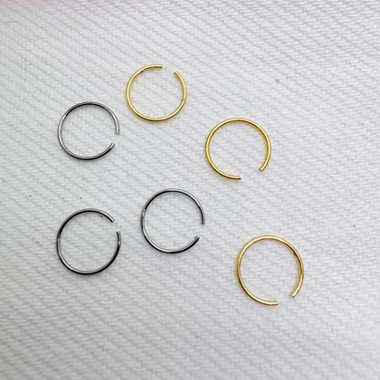 پیرسینگ فیک (Fake) مدل «حلقه طلایی» | بدون نیاز به سوراخ (فروش تکی)