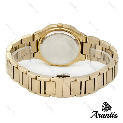 ساعت الکسا 0086 زنانه طلایی دور نگین صفحه سیلور w-10129