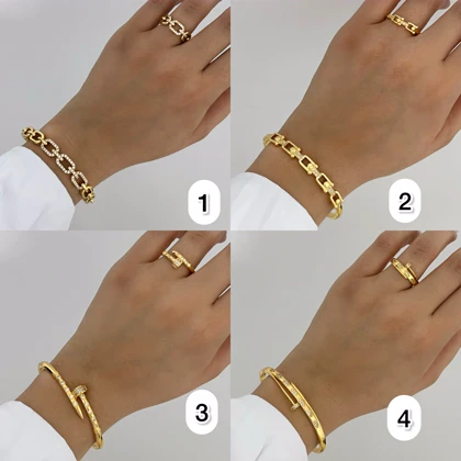 ست دستبند و انگشتر کارتیه و تیفانی زنانه 947