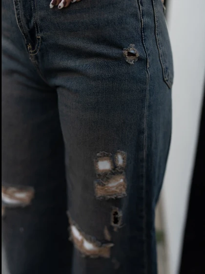 شلوارجین زنانه مدل وایدلگ قد110 شناسه 71302