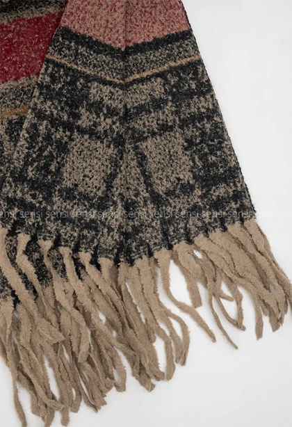 شال چهارخونه بافت موهری کد1005158