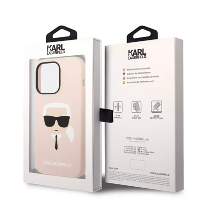 قاب گوشی Iphone 14 اورجینال صورتی مدل کارل لاگرفلد کد 1